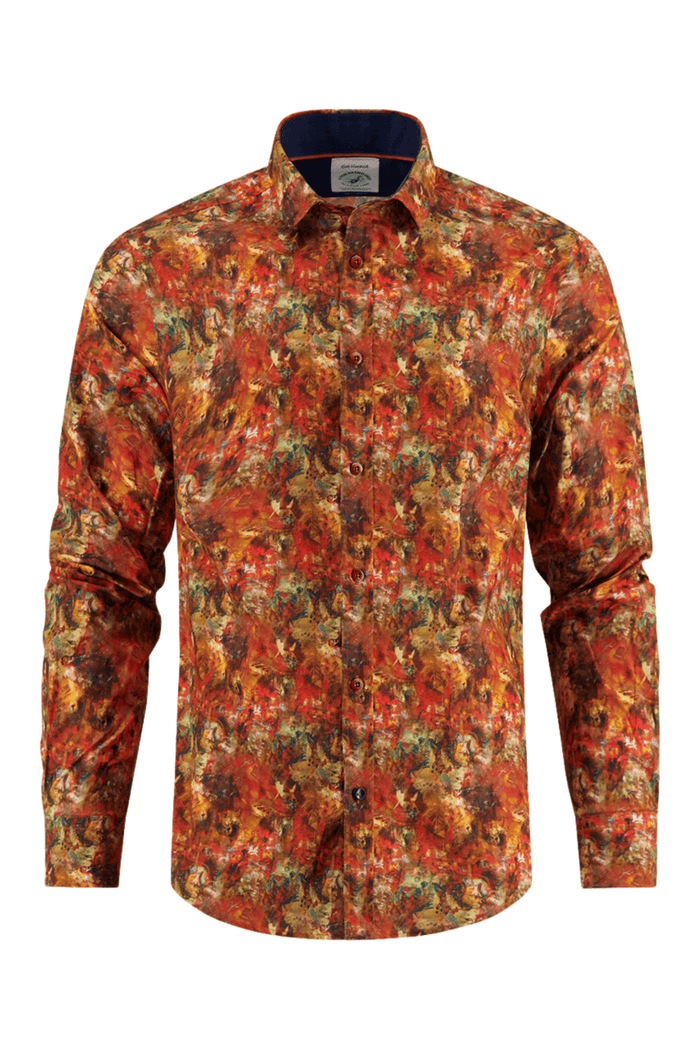 A Fish Named Fred 32.018 Men's Shirt Musical Mess Burnt Orange