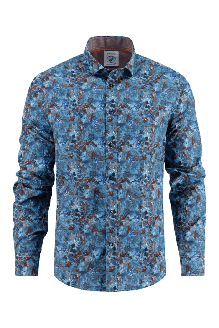 A Fish Named Fred 32.019 Shirt Watercolor Highland Jeans Blue. Shop now at Dotique
