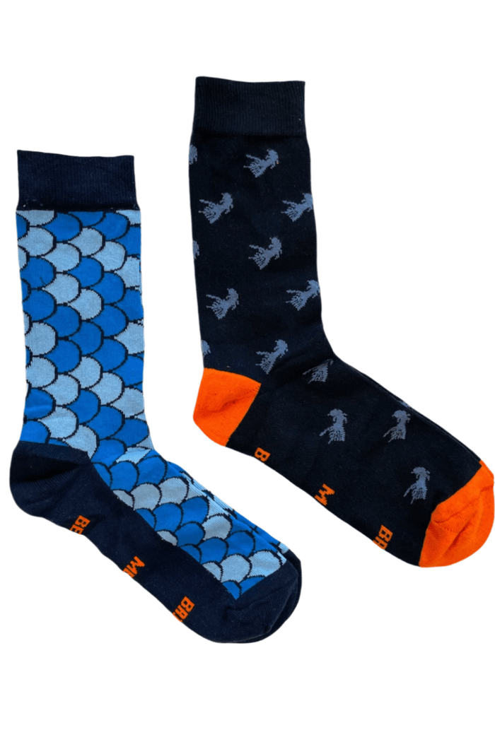 A Fish Named Fred 99.9003 Socks 2 Pack Multicolour Blue Size 9 - 11 - Dotique