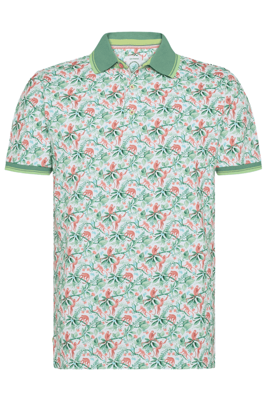 A Fish Named Fred Men's Polo Shirt 31.302 Light Green Monkey - Dotique