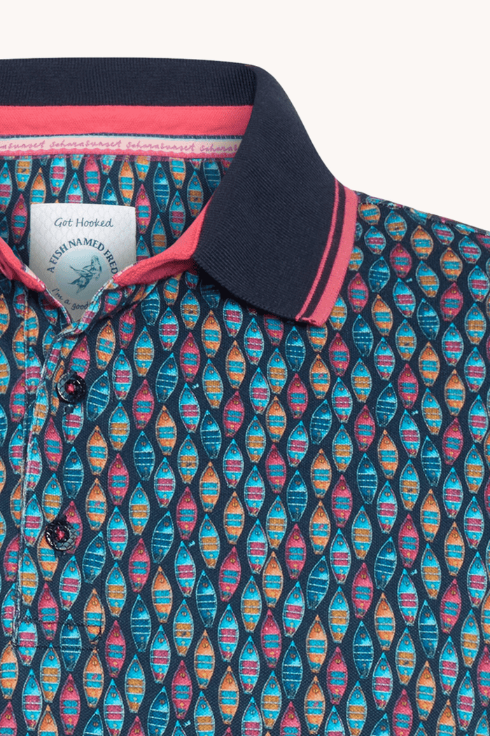 A Fish Named Fred Men's Polo Shirt 31.307 Navy Boats - Dotique