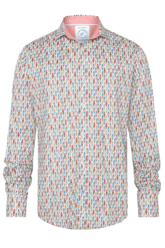 A Fish Named Fred Men's Shirt Boat - Multi Colour Green 31.017