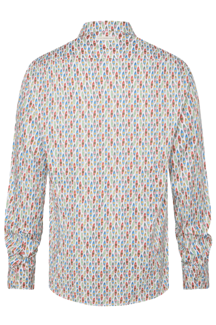 A Fish Named Fred Men's Shirt Boat - Multi Colour Green 31.017