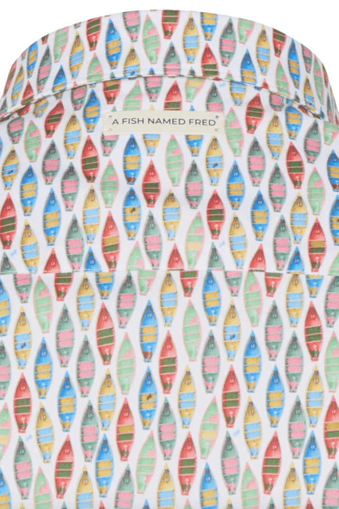 A Fish Named Fred Men's Shirt Boat - Multi Colour Green 31.017