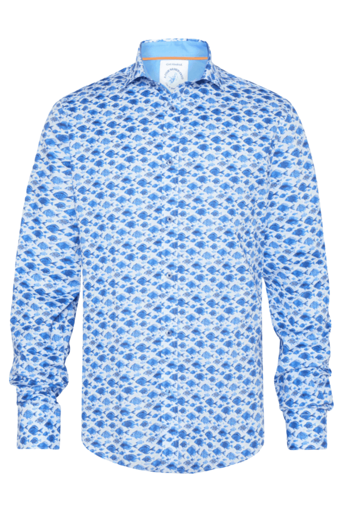 A Fish Named Fred Men's Shirt Fish - Cobalt 31.016