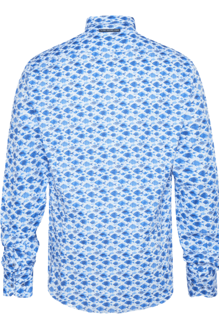A Fish Named Fred Men's Shirt Fish - Cobalt 31.016