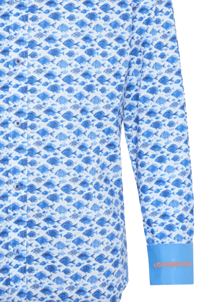 A Fish Named Fred Men's Shirt Fish - Cobalt 31.016