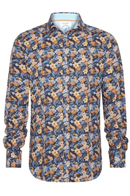 A Fish Named Fred Men's Shirt Floral - Navy 31.015