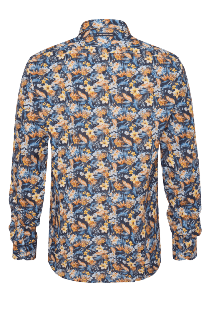A Fish Named Fred Men's Shirt Floral - Navy 31.015