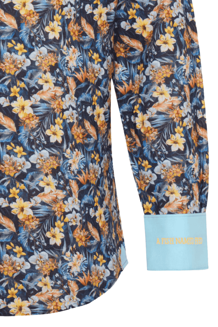 A Fish Named Fred Men's Shirt Floral - Navy 31.015