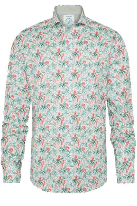 A Fish Named Fred Men's Shirt Monkey - Light Green 31.010