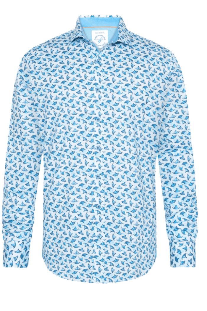 A Fish Named Fred Men’s Shirt Tajine Light Blue 31.001