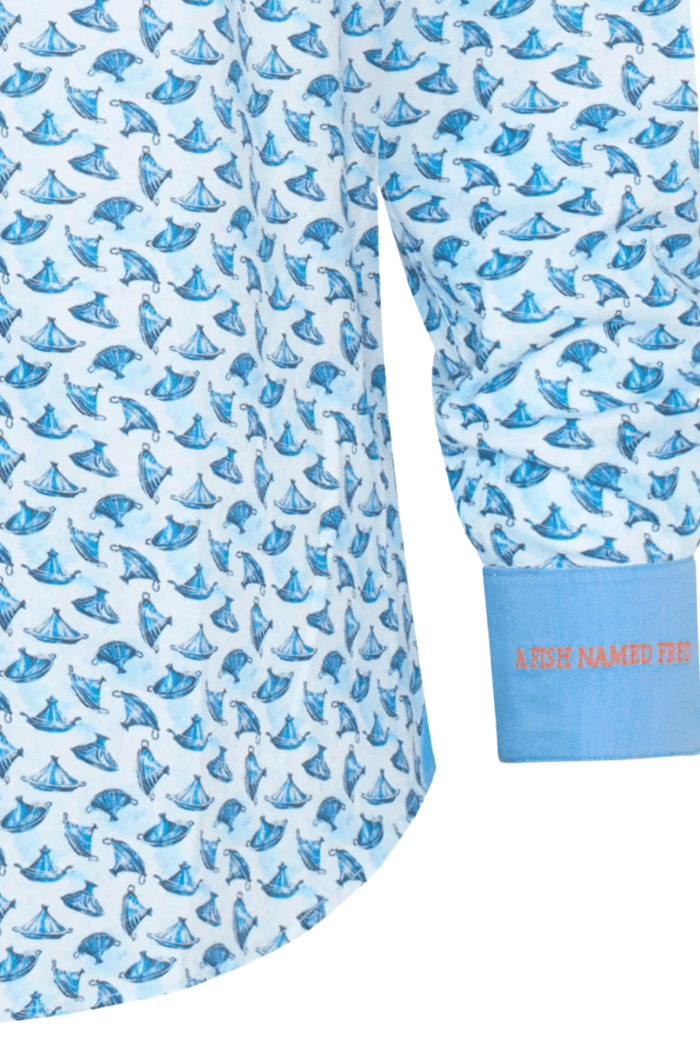 A Fish Named Fred Men’s Shirt Tajine Light Blue 31.001