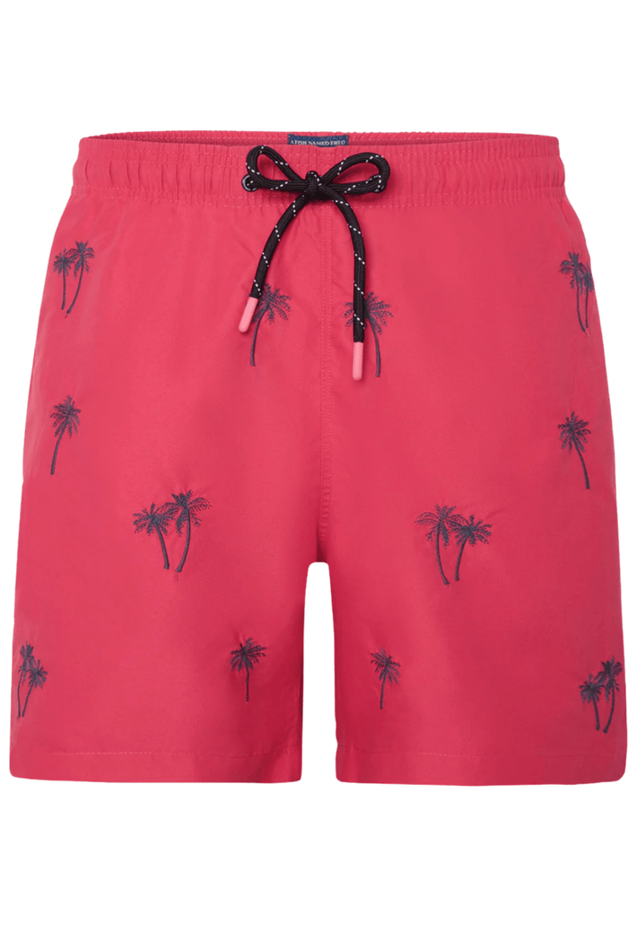 A Fish Named Fred Men's Swimshort Palm Tree - Bright Pink 31.250 Dotique