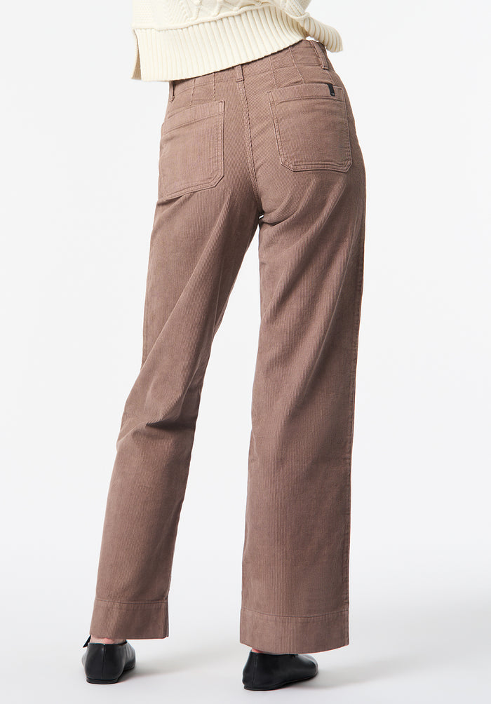 Buffalo Women Pants Brown Denim Denim Pants Corduroy High-Rise Fit