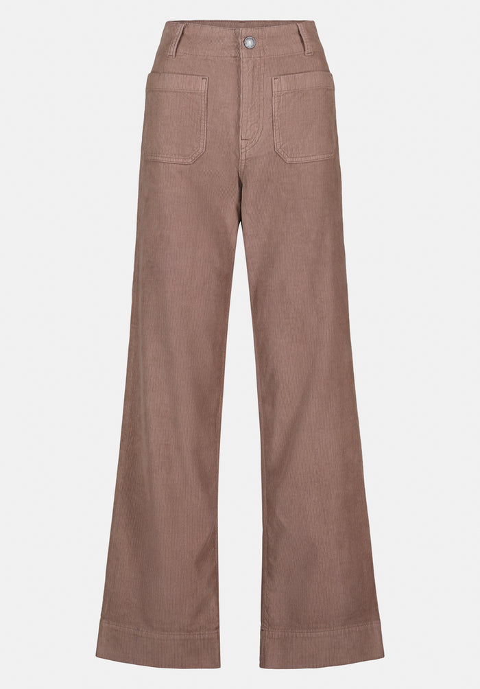 Buffalo Women Pants Brown Denim Denim Pants Corduroy High-Rise Fit