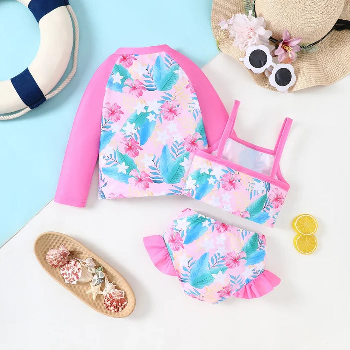 ALOHA Bikini and Long-Sleeve Top Swim Set