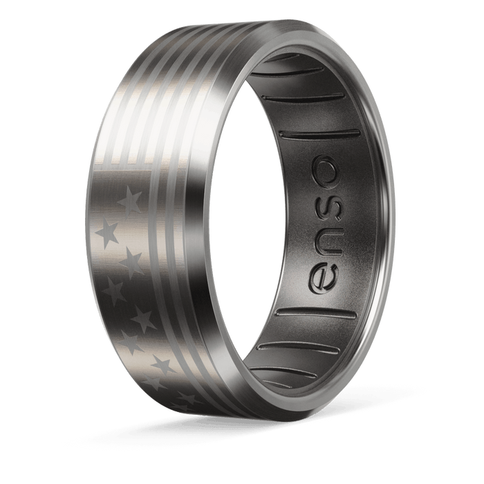 American Flag Metal Hybrid Ring - Titanium