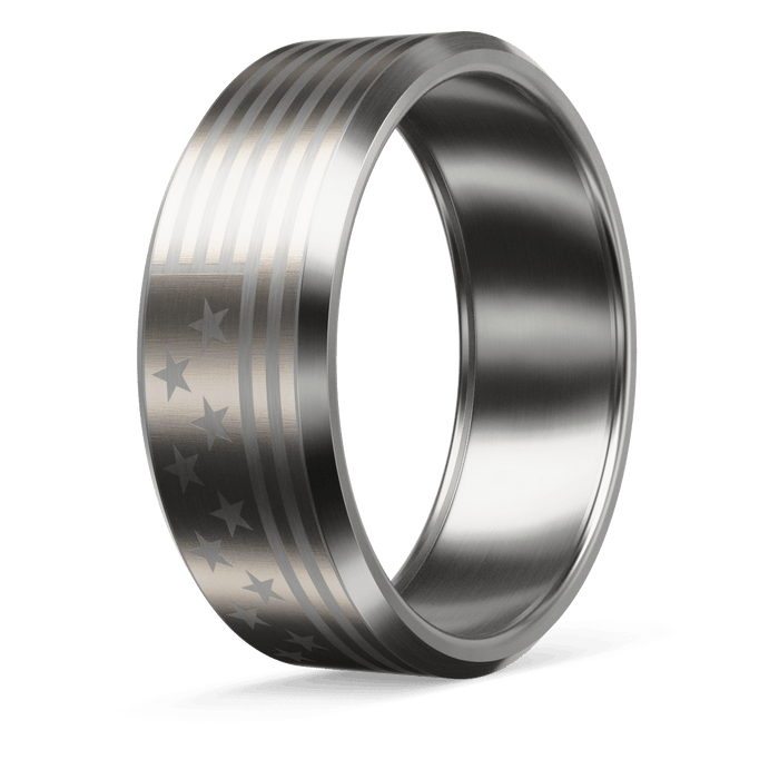 American Flag Metal Hybrid Ring - Titanium