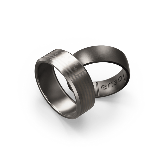 American Flag Metal Hybrid Ring - Titanium