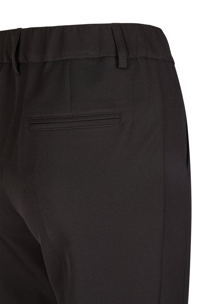 Anna Montana 1065 Angelika Wide Leg Trousers Black showcasing back pocket detail by Anna Montana Shop Anna Montana at Dotique