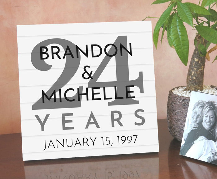 Custom Anniversary Gift by Year Personalized Name & Year for Husband Wife Couple - Broad Bay Personalized Gifts Shipped Fast