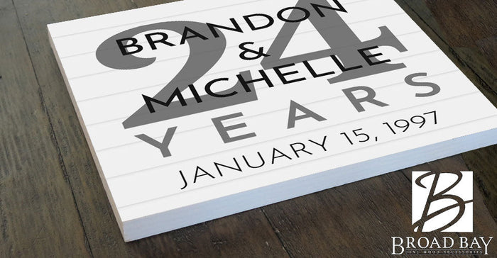 Custom Anniversary Gift by Year Personalized Name & Year for Husband Wife Couple - Broad Bay Personalized Gifts Shipped Fast