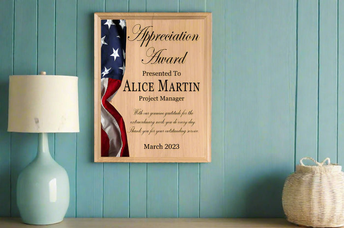 Appreciation Award Plaque for Military, Government, Law Enforcement Recognition or Retirement - Broad Bay Personalized Gifts Shipped Fast