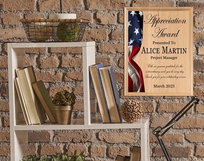 Appreciation Award Plaque for Military, Government, Law Enforcement Recognition or Retirement - Broad Bay Personalized Gifts Shipped Fast