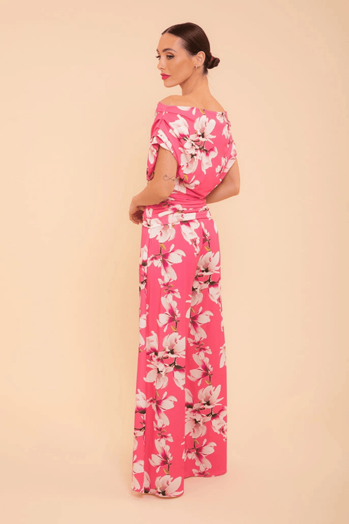 ATOM LABEL Carbon Jumpsuit in Fuschia Floral Print - Dotique