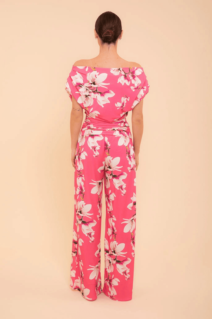 ATOM LABEL Carbon Jumpsuit in Fuschia Floral Print - Dotique