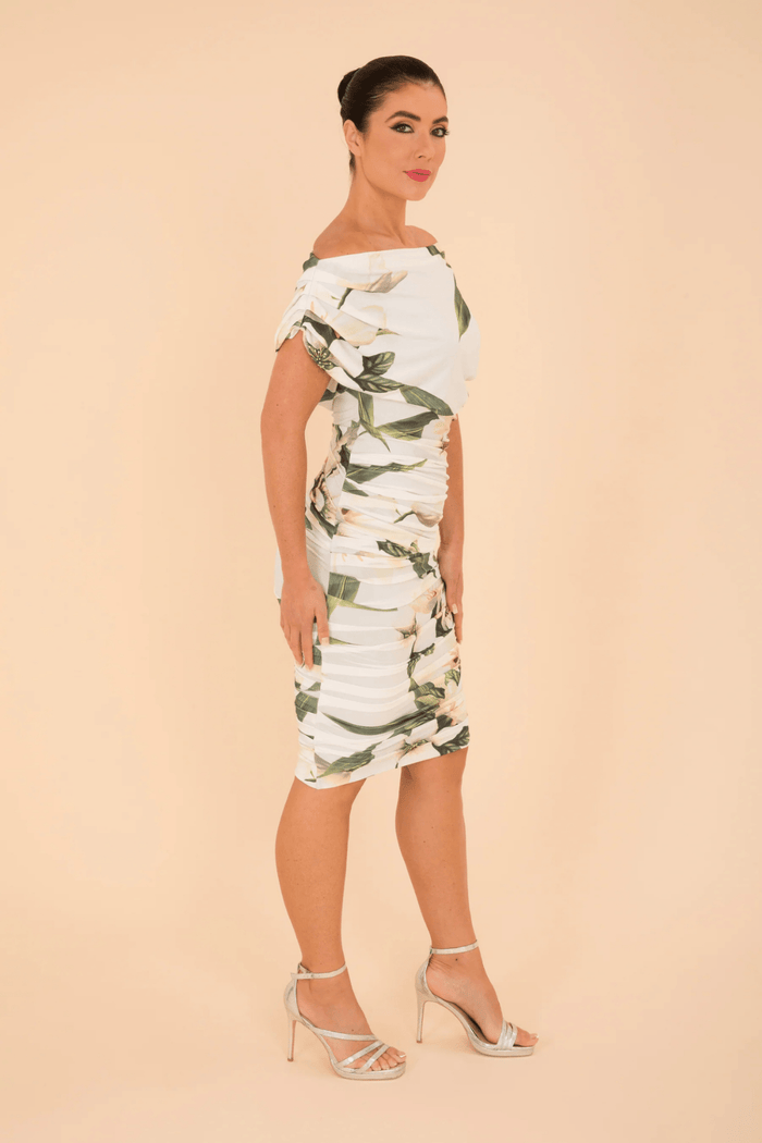 Atom Label Oxygen Dress in Ivory Floral Print - Dotique