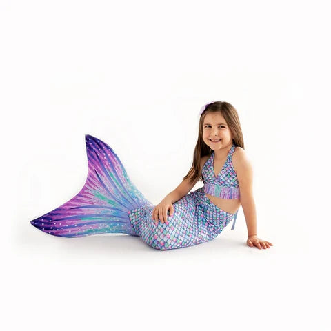 Aurora Borealis Mermaid Tail Pink Fin C8/10 Child Large