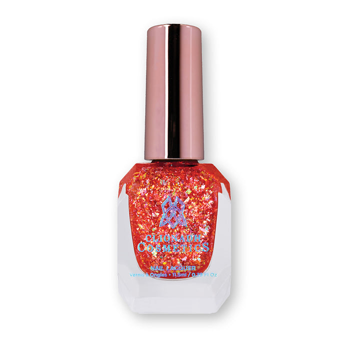 Bottle of nail polish containing Autumn Acres Nail Laquer on white background.