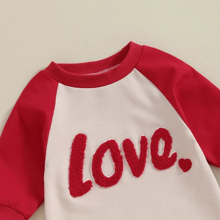 Baby Girl Valentine's Day Romper – Heart Embroidered Long Sleeve Jumpsuit (0–18M)