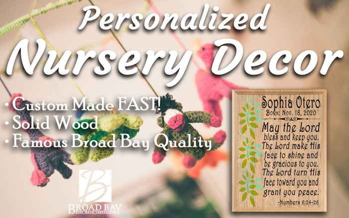 May The Lord Bless & Keep You Plaque PERSONALIZED Baptism Gift for Boy or Girl - Broad Bay Personalized Gifts Shipped Fast
