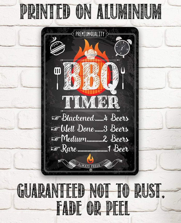 Barbecue Timer - Metal Sign | Lone Star Art.