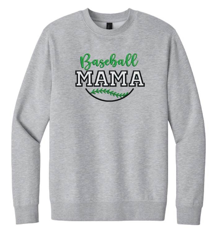 Baseball Mama Embroidered Fleece Crewneck