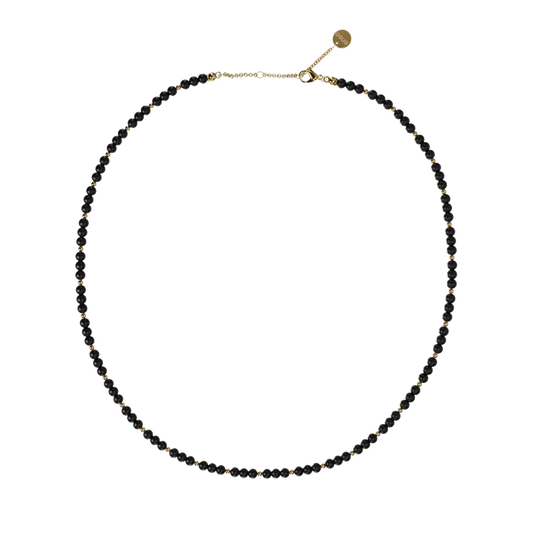 Beaded Necklace - Black & Gold
