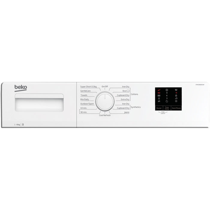 Beko DTKCE80021W 8kg Condenser Tumble Dryer with Sensor Programmes White