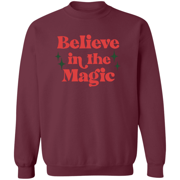 Believe in the Magic crewneck sweatshirt in Maroon