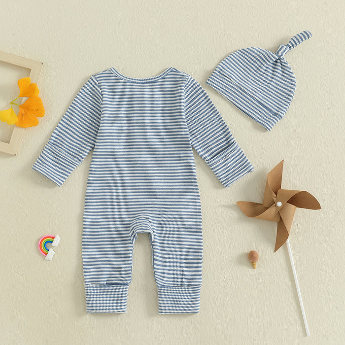 BENNY Striped Jumpsuit with Beanie