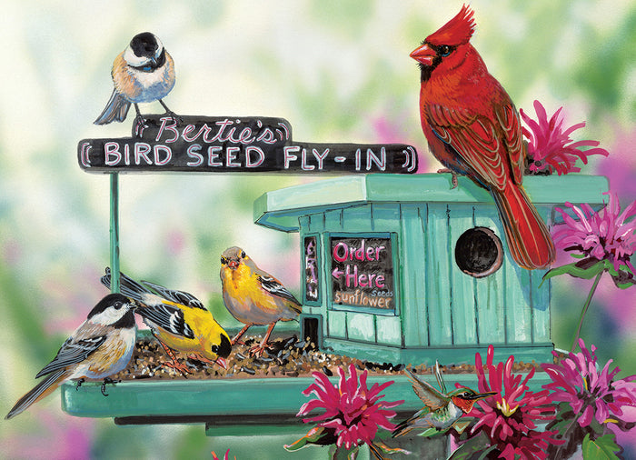 Bertie's Bird Seed Fly-In by Janene Grende 300-Piece Puzzle