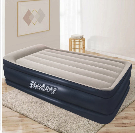 Bestway Queen Air Bed Inflatable Mattress Sleeping Mat Battery Built-in Pump -Home Living Store - -