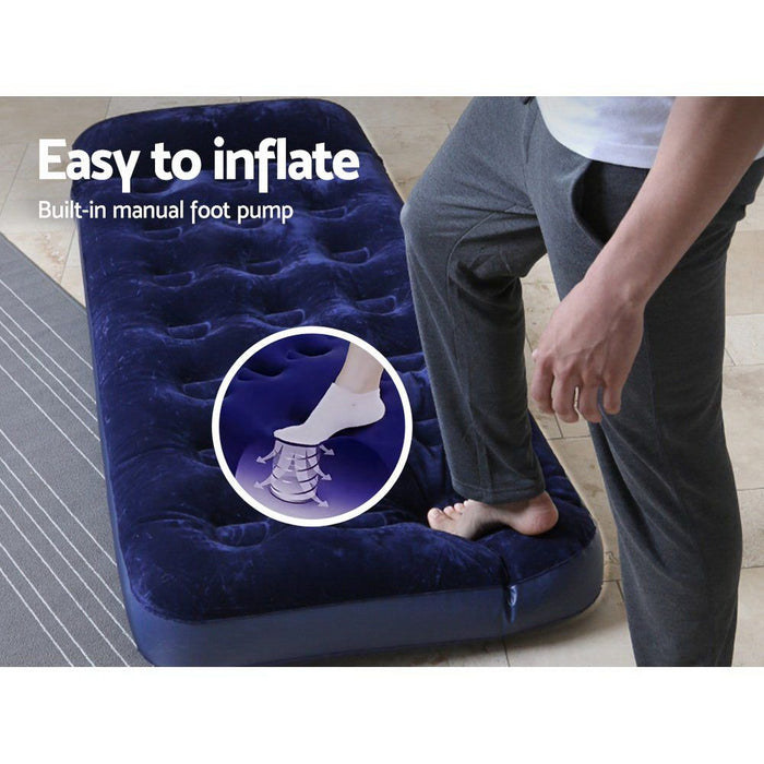 Bestway Single Size Inflatable Air Mattress - Navy -Home Living Store - -