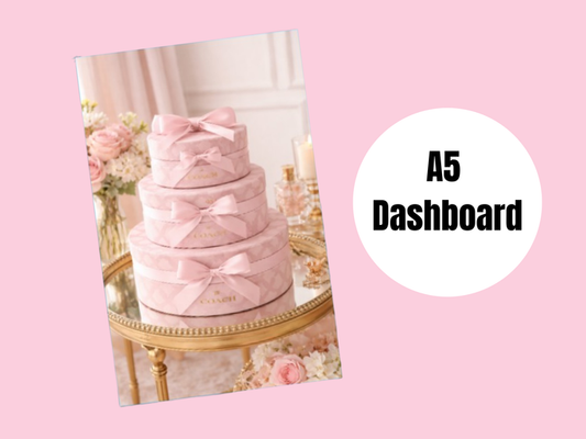 Binder Dashboard | A5 Rings | Pink Coach Boxes