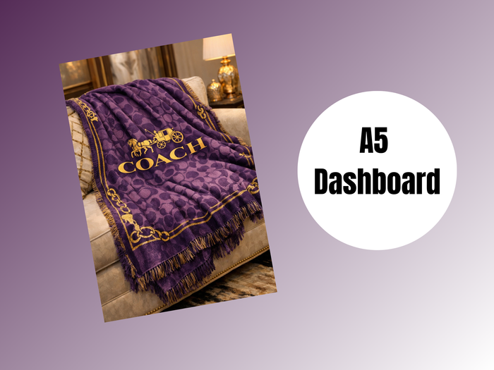 Binder Dashboard | A5 Rings | Purple Coach Blanket