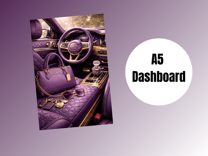 Binder Dashboard | A5 Rings | Purple Coach Car