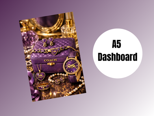 Binder Dashboard | A5 Rings | Purple Coach Jewelry