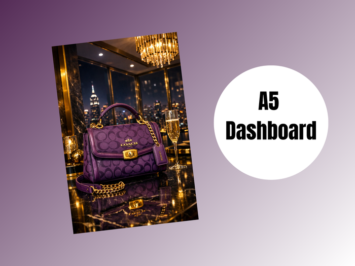 Binder Dashboard | A5 Rings | Purple Coach Purse1